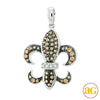 10KW 0.35CTW CHAMPAGNE DIAMOND FLEUR DE LIS PENDAN