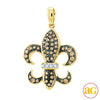 10KY 0.35CTW CHAMPAGNE DIAMOND FLEUR DE LIS PENDAN