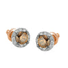 14KR 1.00CTW CHAMPAGNE HALO STUDS