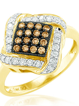 10KY 0.50CTW CHAMPAGNE DIAMOND RING