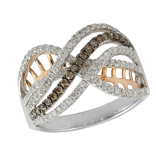 18KW 0.75CTW CHAMPAGNE DIAMOND RING