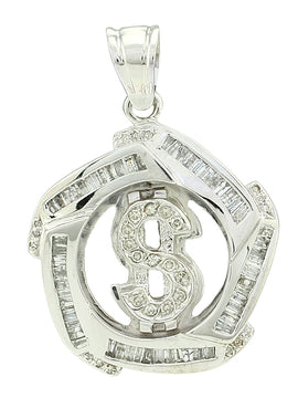 10K DIA. PENDANT ($ DESIGN), BG 1.80CT., RD 0.32CT