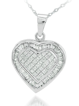 14KW 1.15 CTW DIAMOND HEART PENDANT