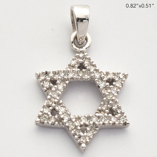 14KW 0.15CTW &apos;STAR OF DAVID&apos; PENDANT