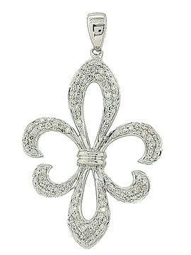 14KW 0.55CTW FLEUR DI LIS PENDANT