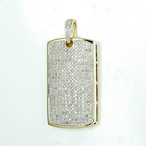 10KY 1.00CTW DIAMOND DOGTAG PENDANT