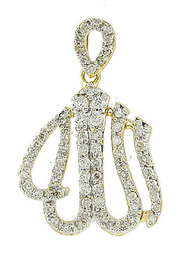 14KY 0.35CTW DIAMOND 'ALLAH' PENDANT