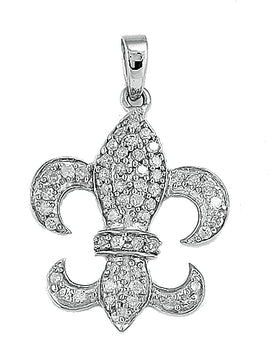 10KW 0.35CTW DIAMOND FLEUR DI LIS PENDANT