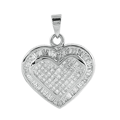 14KW 1.50CTW DIAMOND HEART PENDANT