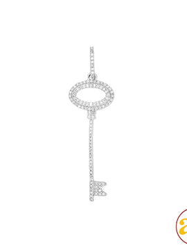 14KW 0.25CTW DIAMOND KEY PENDANT