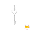 14KW 0.20CTW DIAMOND HEART KEY PENDANT