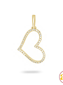 14KY 0.10CTW DIAMOND HEART PENDANT