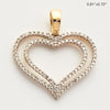 14KY 0.20CTW DIAMOND DOUBLE HEART PENDANT