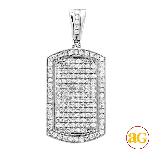 14KW 2.10CTW DIAMOND DOGTAG PENDANT