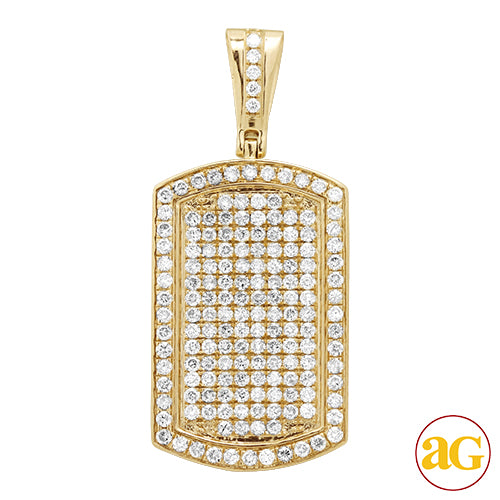 14KY 2.10CTW DIAMOND DOGTAG PENDANT