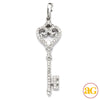 14KW 0.33CTW DIAMOND OPEN HEART KEY PENDANT