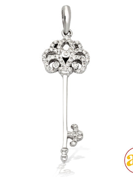 14KW 0.35CTW DIAMOND TREE DESIGN KEY PENDNAT