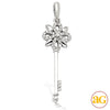 14KW 0.20CTW DIAMOND FLOWER DESIGN KEY PENDANT