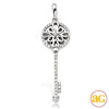 14KW 0.25CTW DIAMOND ROUND DESIGN KEY PENDANT