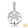 14KW 0.15CTW DIAMOND PALM TREE PENDANT