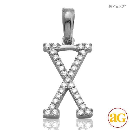 14KW 0.15CTW DIAMOND INITIAL PENDANT