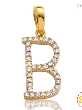 14KY 0.20CTW DIAMOND INITIAL PENDANT