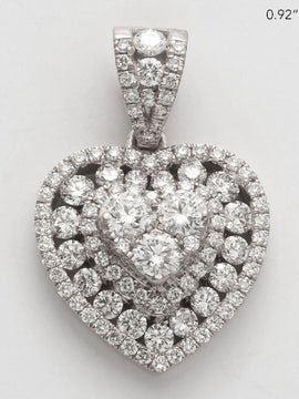 14KW 1.40CTW DIAMOND HEART CLUSTER PENDANT