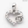 14KW 0.10CTW DIAMOND HEART WITH CIRCLE PENDANT