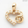 14KY 0.10CTW DIAMOND HEART WITH CIRCLE PENDANT