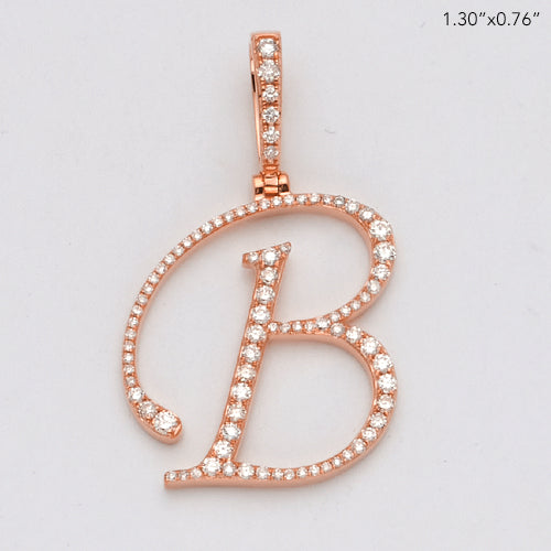 14KR 0.50CTW DIAMOND INITIAL PENDANT