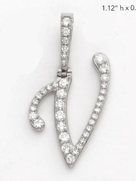 14KW 0.55CTW DIAMOND INITIAL PENDANT