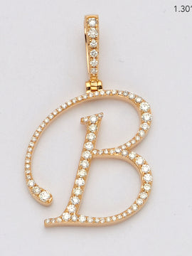 14KY 0.50CTW DIAMOND INITIAL PENDANT