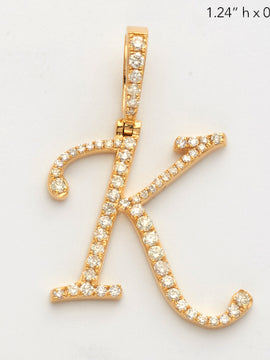 14KY 0.60CTW DIAMOND INITIAL PENDANT