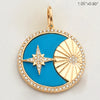 14KY 0.35CTW DIAMOND STARBURST - ROUND PENDANT W/