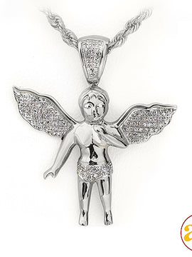 10KW 0.25CTW DIAMOND ANGEL PENDANT