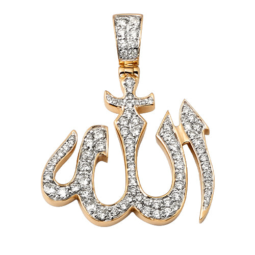 14KY 1.35CTW DIAMOND &quot;ALLAH&quot; PENDANT