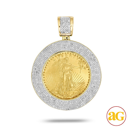 10KY 1.00 CTW DIAMOND BEZEL WITH 1/4 OZ GOLD COIN