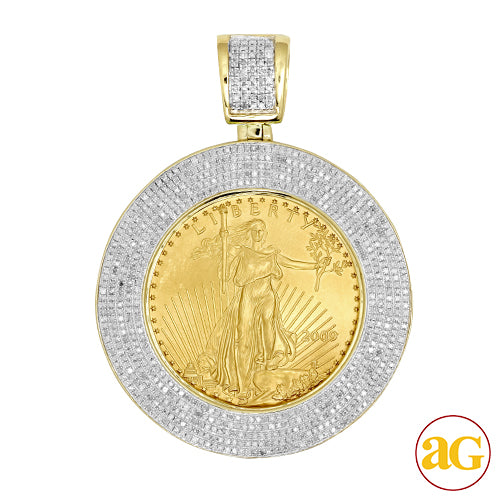 10KY 1.50CTW DIAMOND BEZEL WITH 1/2 OZ GOLD COIN