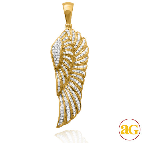 14KY 1.50CTW DIAMOND ANGEL WING PENDANT