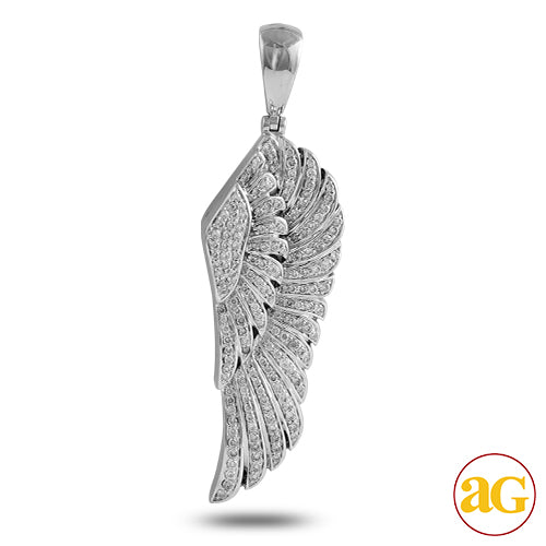 10KW 1.50CTW DIAMOND ANGEL WING PENDANT