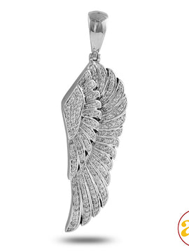 10KW 1.50CTW DIAMOND ANGEL WING PENDANT