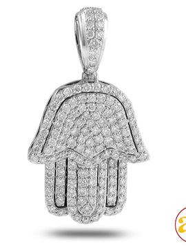 14KW 3.50CTW DIAMOND 'HAMZA' PENDANT