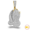 10KY 4.75CTW DIAMOND PRAYING HANDS PENDANT