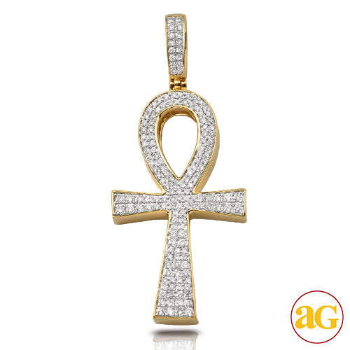 10KY 1.15CTW DIAMOND ANKH CROSS PENDANT