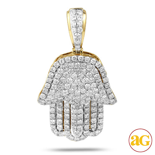 14KY 2.50CTW DIAMOND HAMZA PENDANT