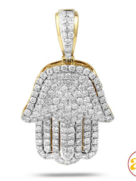 14KY 2.50CTW DIAMOND HAMZA PENDANT