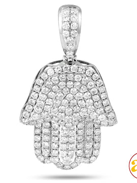 14KW 3.00CTW DIAMOND HAMZA PENDANT