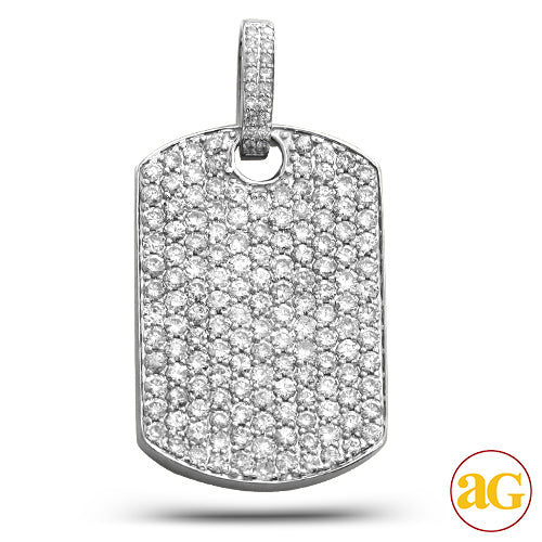 14KW 4.75CTW DIAMOND DOG TAG PENDANT