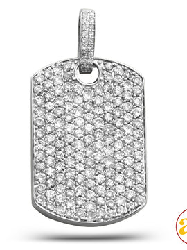 14KW 4.75CTW DIAMOND DOG TAG PENDANT