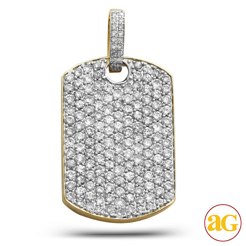 14KY 4.75CTW DIAMOND DOG TAG PENDANT